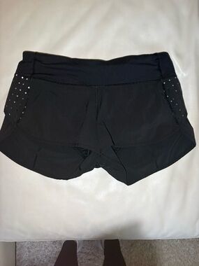 lululemon athletica Black Athletic Shorts with Reflective Dot Panels